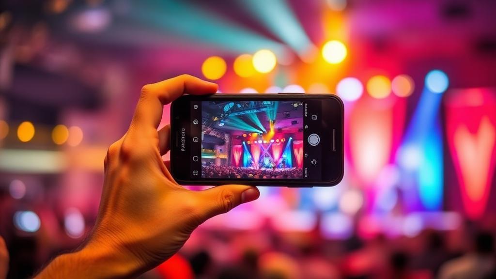 Guests capturing event moments with smartphones