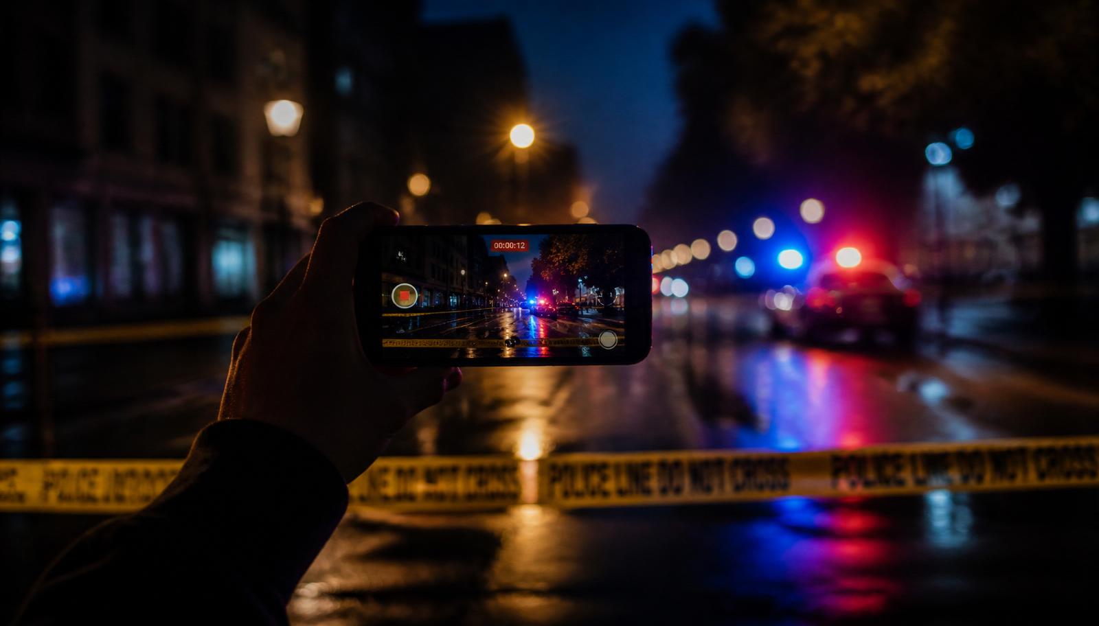 Downtown Houston at night — community capturing an event